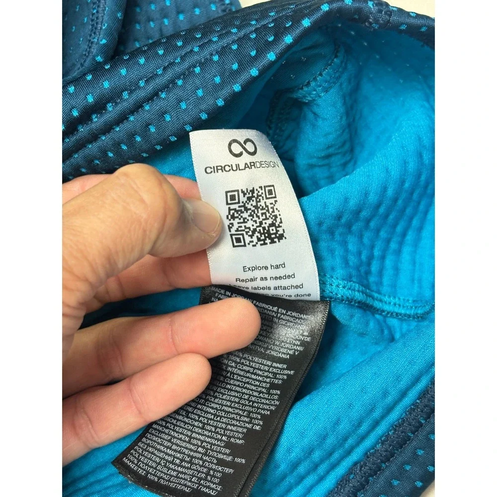 The North Face DotKnit 1/4 Zip Pullover Mens Large Blue NF0A88U6 Circular Design